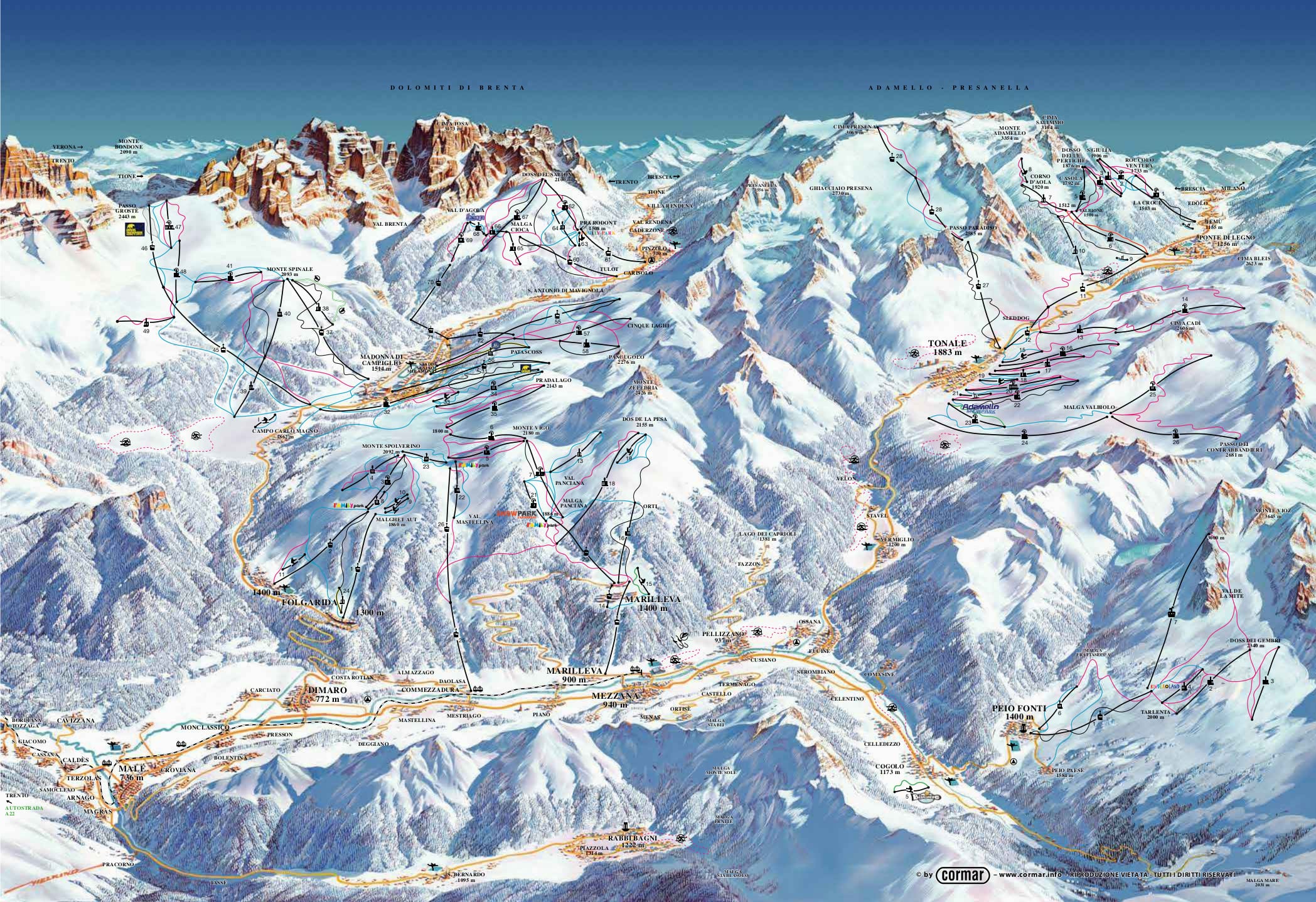 Val di Sole Ski Map