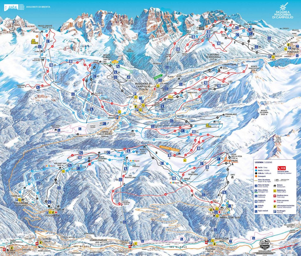 Dolomiti di brenta map